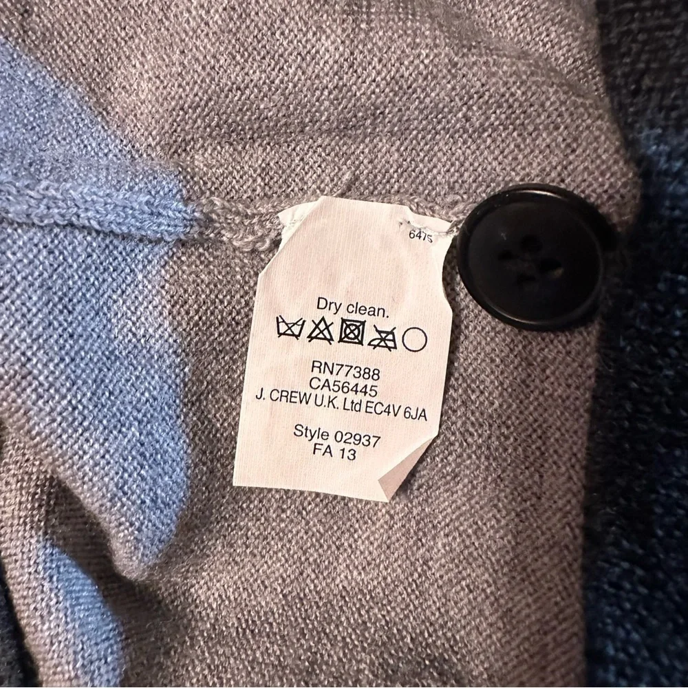 J.Crew Men's Cardigan Sweater Gray  Knit 100% Merino Wool Long Sleeve Small (#1)